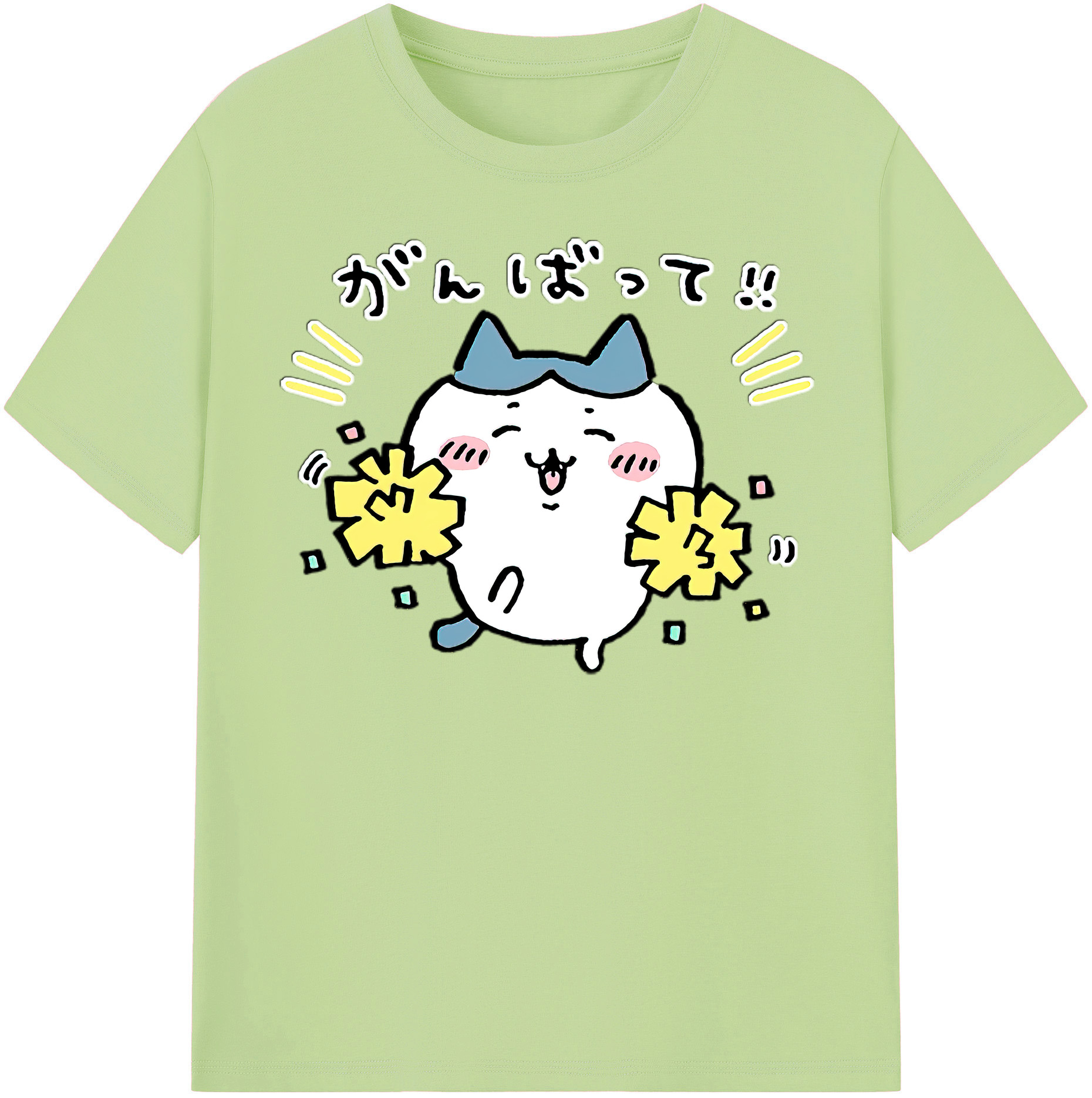 （画像用） ちいかわ ハチワレ Chii-kawa hachiware 綿100％半袖Tシャツ（フロントプリント）